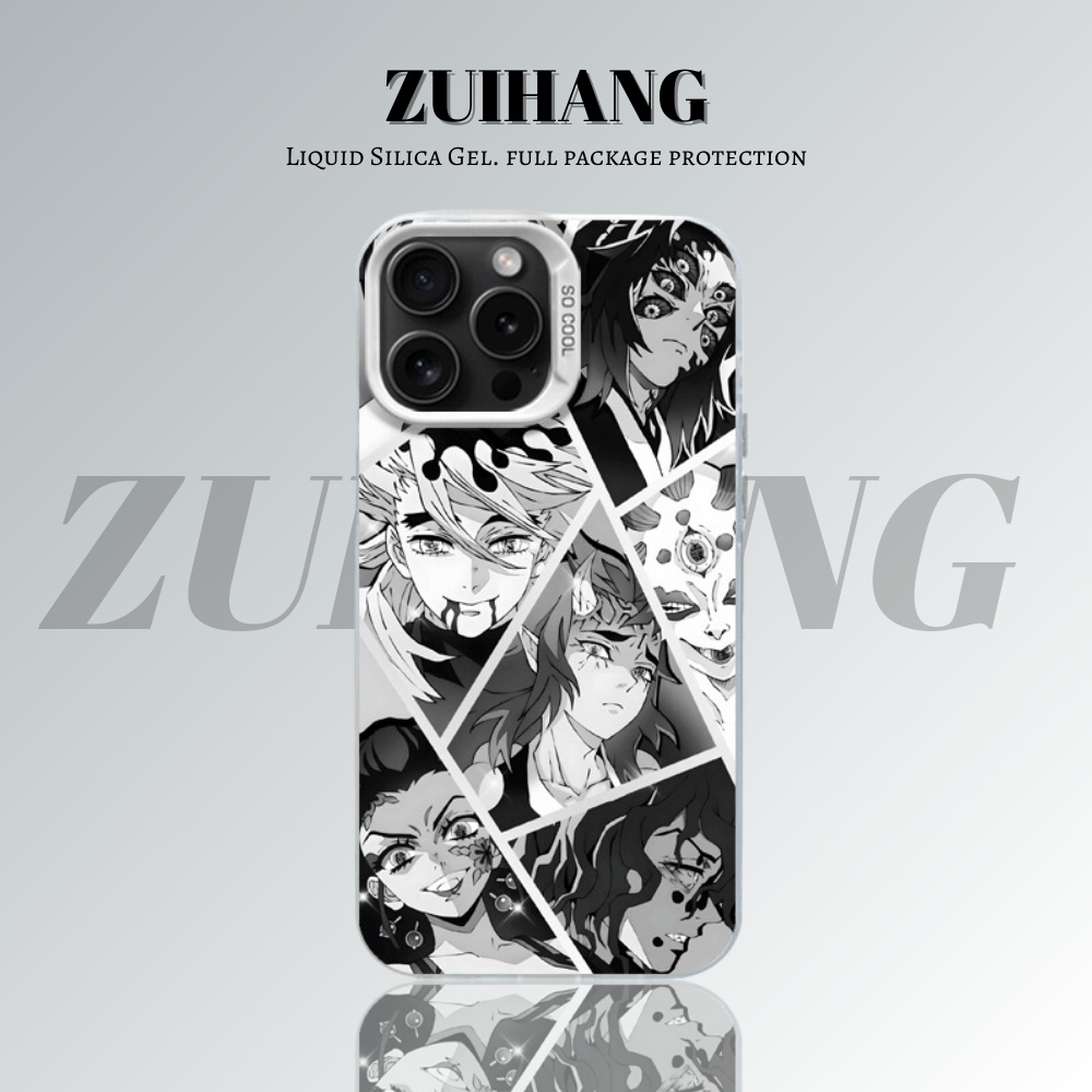 鬼滅之刃 極光/彩銀 線條漸變防摔手機殼-CASEZONE