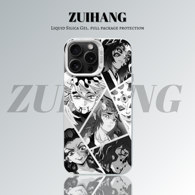 鬼滅之刃 極光/彩銀 線條漸變防摔手機殼-CASEZONE