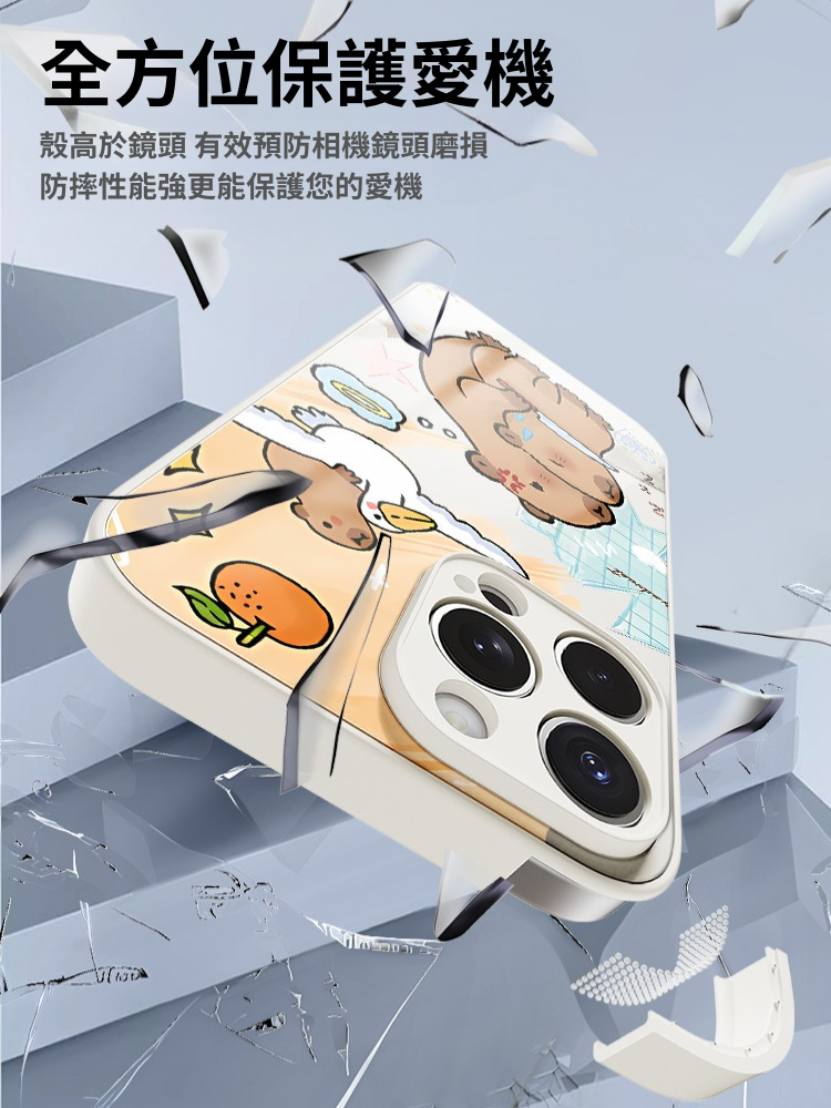 卡皮巴拉新款高清全包防摔玻璃殼-CASEZONE