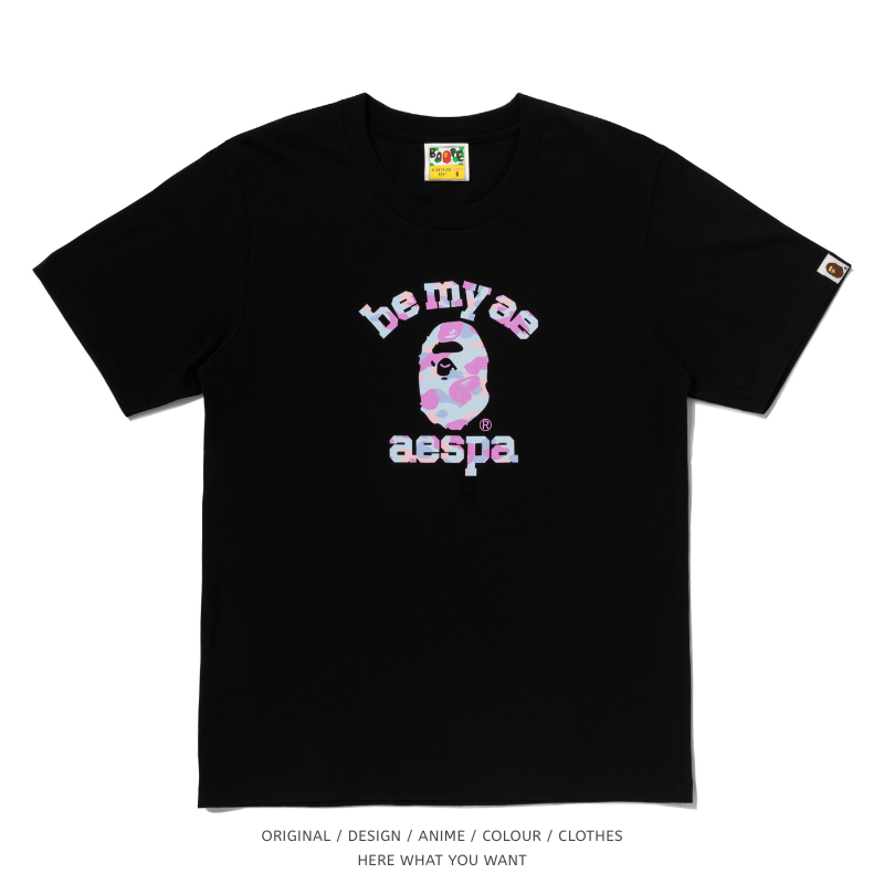 BAPE X AESPA 聯名風格短袖T恤｜純棉潮流上衣 KPOP韓團粉絲周邊