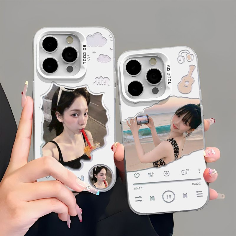 Aespa Karina 彩銀漸變手機殼