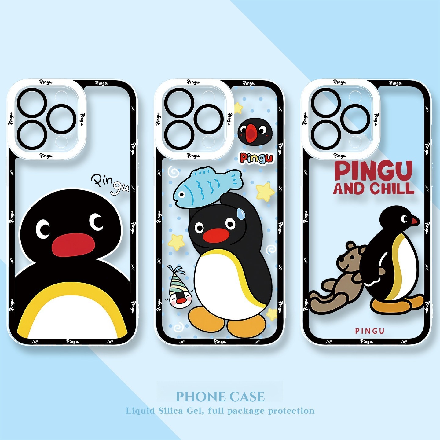 Pingu企鵝天使眼透明防摔軟殼