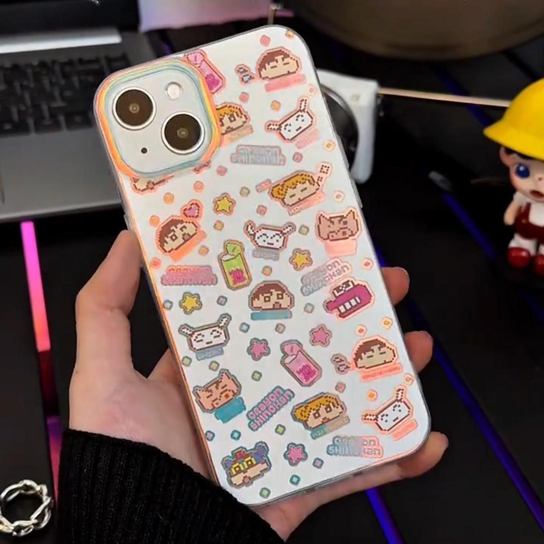 蠟筆小新 極光金漸變手機殼