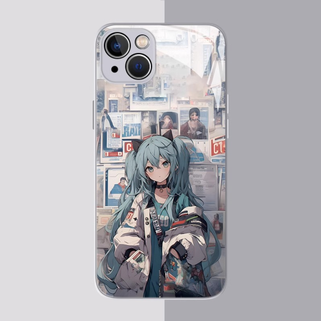 初音未來新款高清全包防摔玻璃殼-CASEZONE