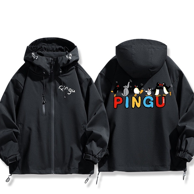 Pingu企鵝家族周邊 男女同款秋冬衝鋒衣