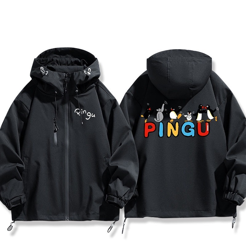 Pingu企鵝家族周邊 男女同款秋冬衝鋒衣