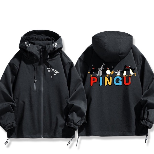 Pingu企鵝家族周邊 男女同款秋冬衝鋒衣