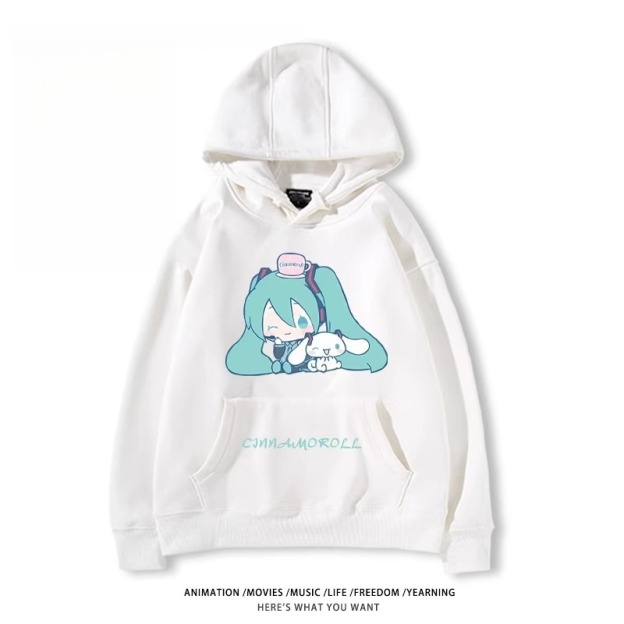 初音未來X三麗鷗新款 親子情侶男女款連帽衛衣