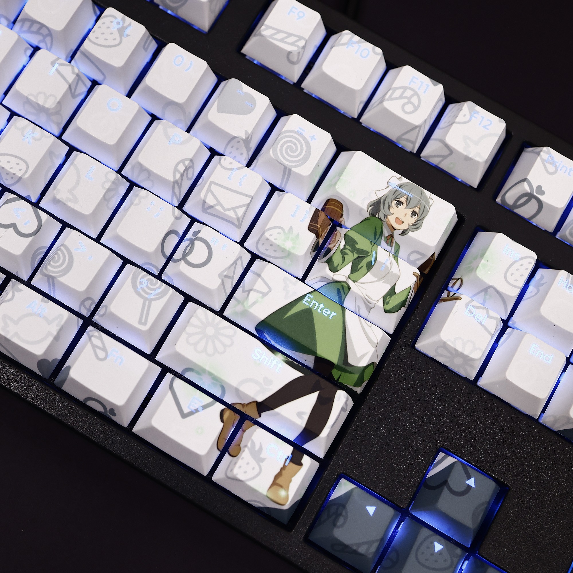 希爾福羅瓦透光RGB108鍵標準配列衛星軸鍵帽-CASEZONE