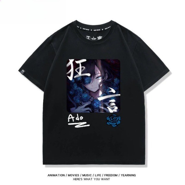 Ado歌手 2026親子情侶男女同款 印花短袖T恤