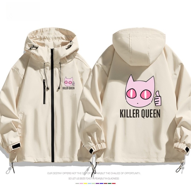 JOJO的奇妙冒險殺手皇后吉良吉影周邊 男女同款秋冬衝鋒衣