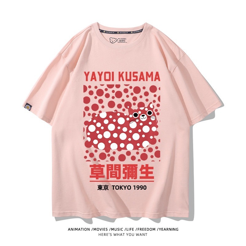 草間彌生Yayoi Kusama周邊 男女同款親子情侶 印花短袖T恤