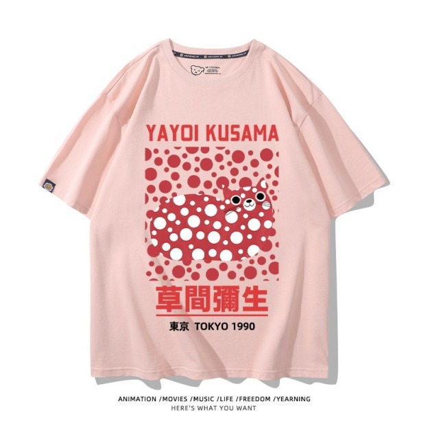草間彌生Yayoi Kusama周邊 男女同款親子情侶 印花短袖T恤