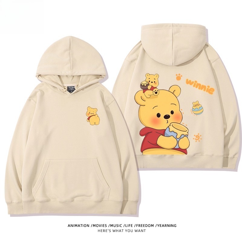 小熊維尼 聯名衛衣2025秋冬新款親子情侶裝連帽衛衣