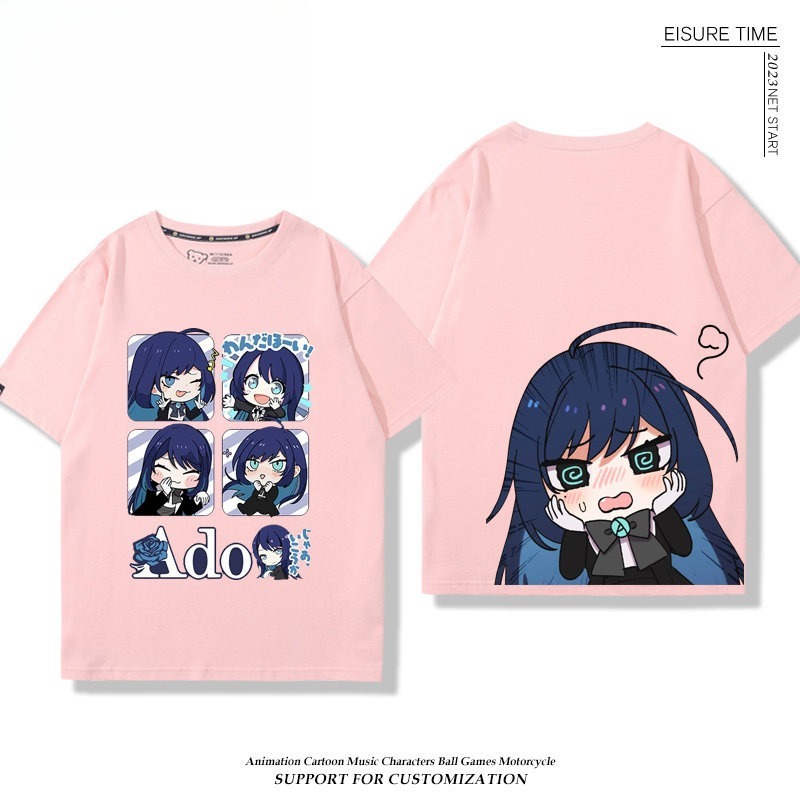 Ado歌手 2026親子情侶男女同款 印花短袖T恤
