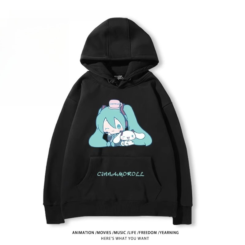 初音未來X三麗鷗新款 親子情侶男女款連帽衛衣