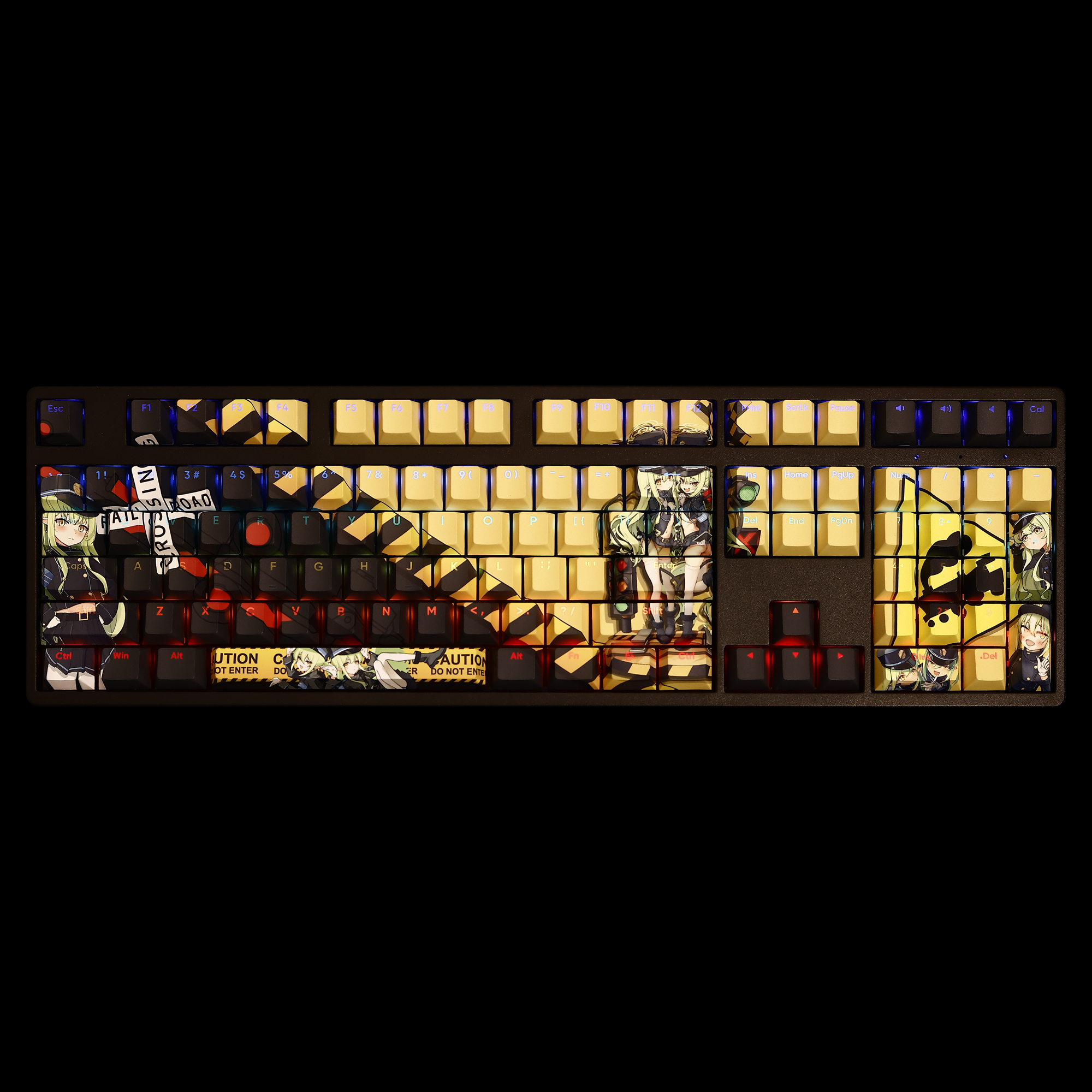蔚藍檔案鐵道雙子透光RGB108鍵標準配列衛星軸鍵帽-CASEZONE