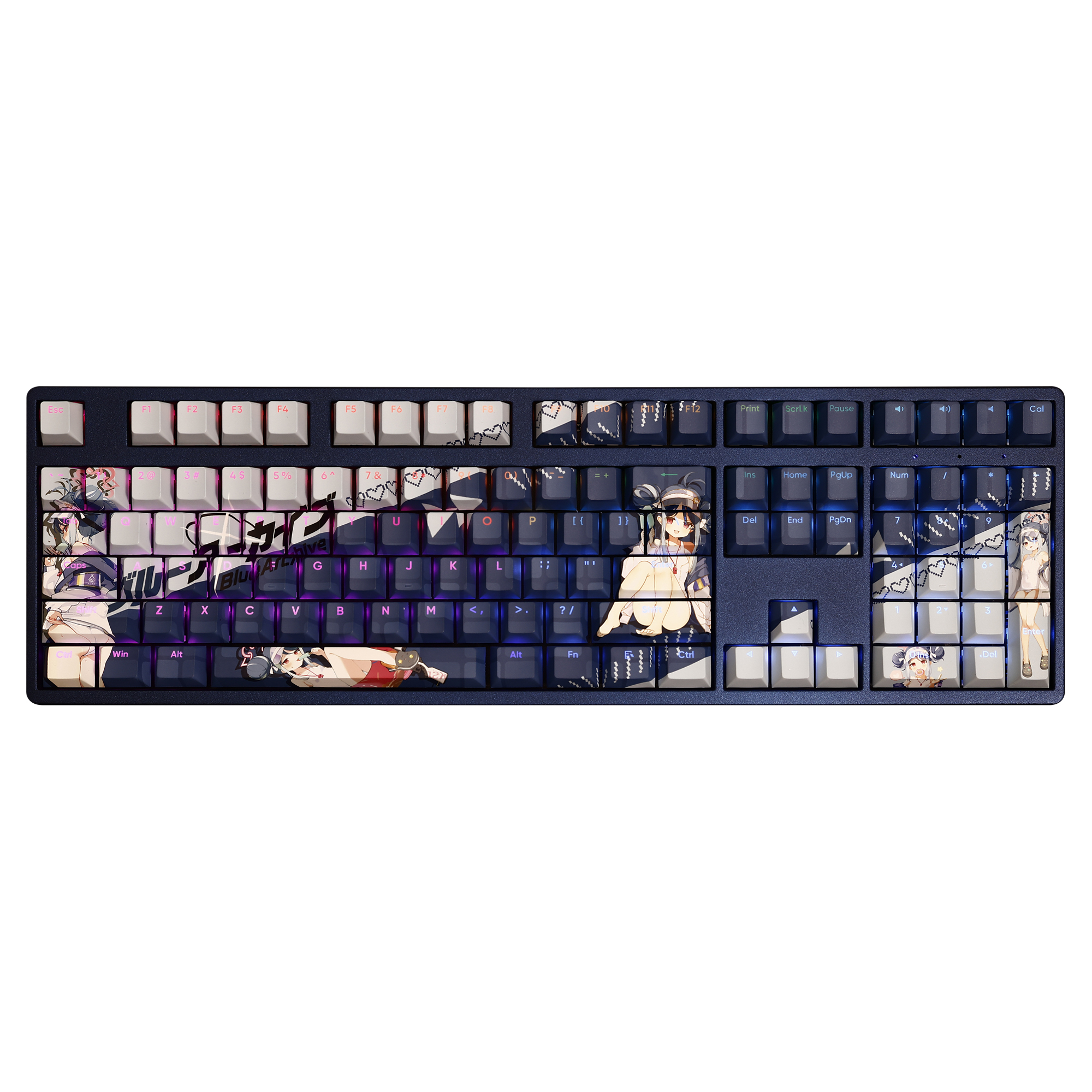 蔚藍檔案吹雪泳裝版透光RGB108鍵標準配列衛星軸鍵帽-CASEZONE