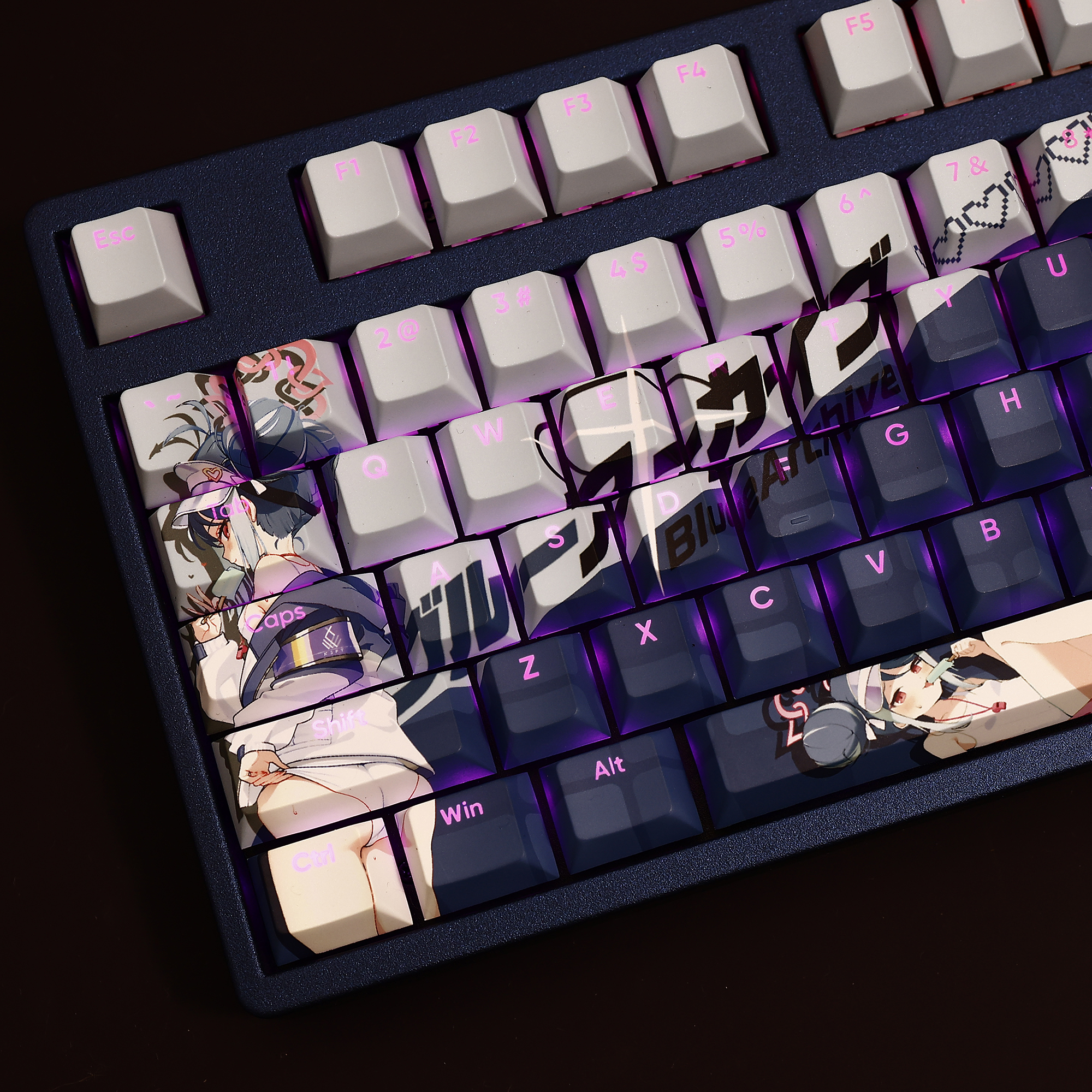 蔚藍檔案吹雪泳裝版透光RGB108鍵標準配列衛星軸鍵帽-CASEZONE