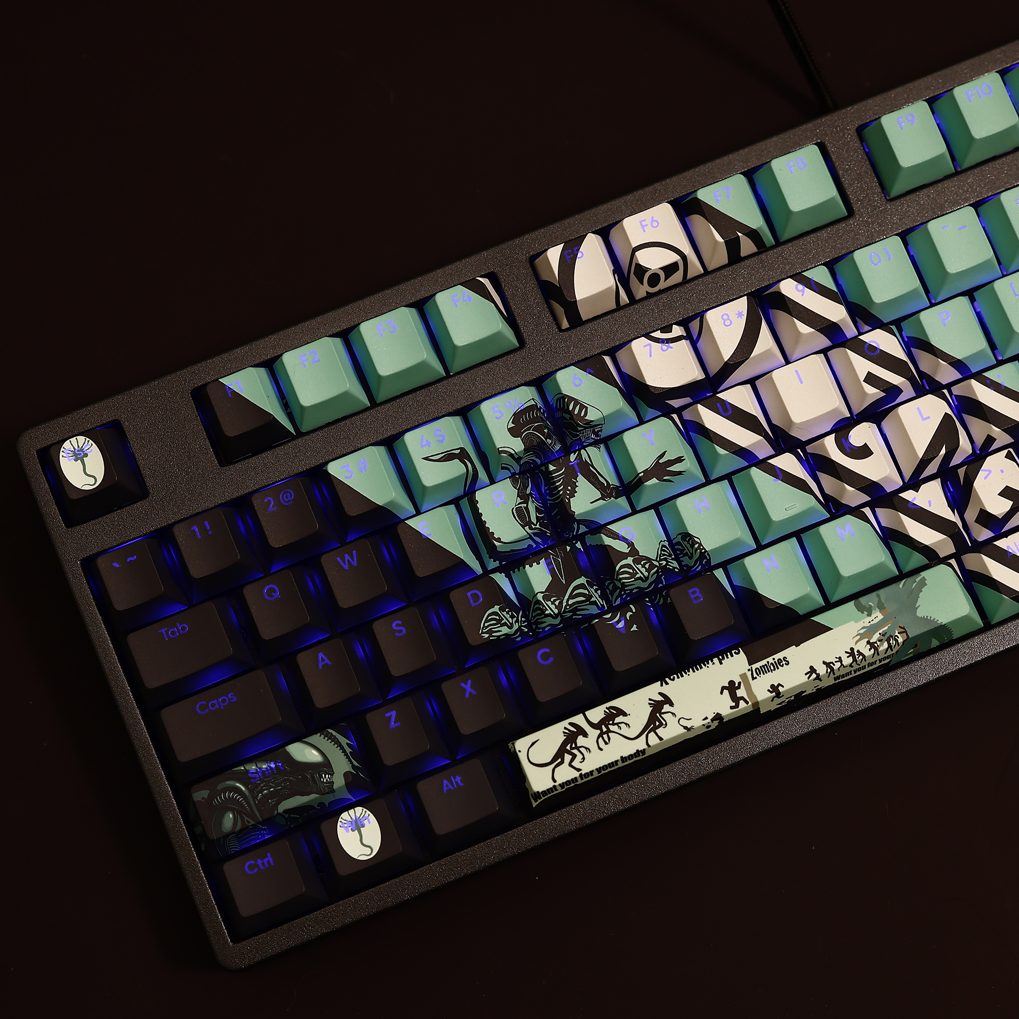 異形Xenomorph透光RGB108鍵標準配列衛星軸鍵帽-CASEZONE