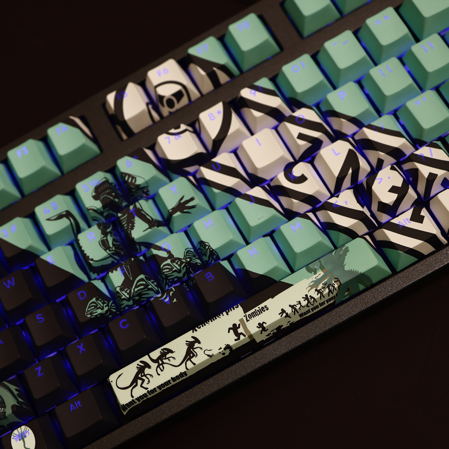 異形Xenomorph透光RGB108鍵標準配列衛星軸鍵帽-CASEZONE