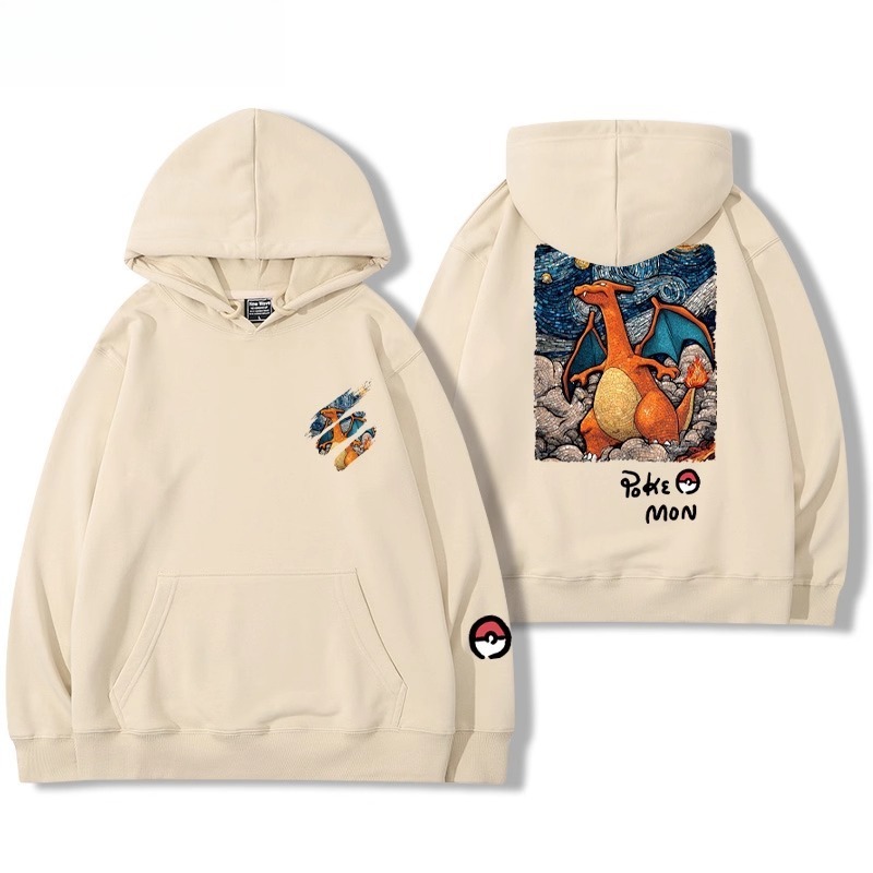 寶可夢油畫系列 聯名衛衣2025秋冬新款親子情侶裝連帽衛衣