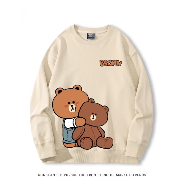 布朗熊可妮兔 秋冬新款 親子情侶裝圓領長袖