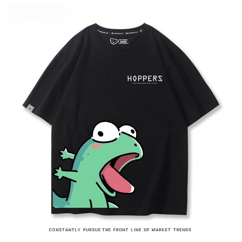 河狸世界 2026親子情侶男女同款 印花短袖T恤