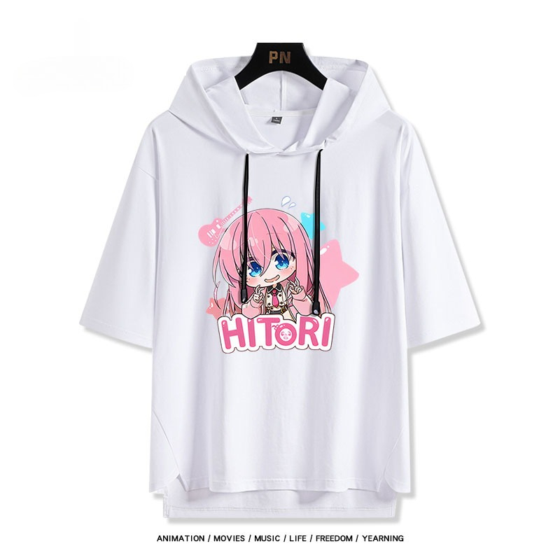 孤獨搖滾新款 親子情侶男女款連帽短袖T恤