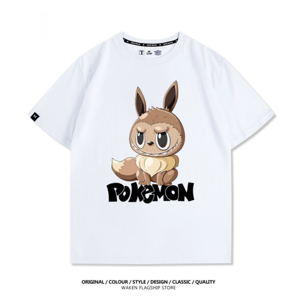 LabubuX寶可夢 印花短袖T恤-CASEZONE