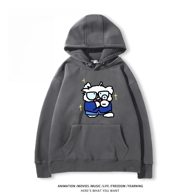 缐條小狗X名偵探柯南新款 親子情侶男女款連帽衛衣