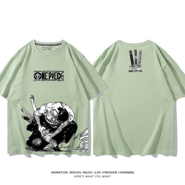 海賊王索隆拔刀周邊 男女同款親子情侶 印花短袖T恤