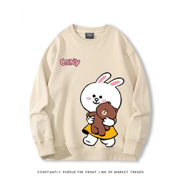 布朗熊可妮兔 秋冬新款 親子情侶裝圓領長袖