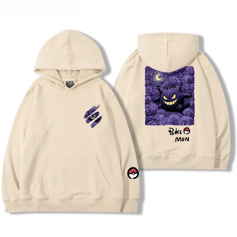 寶可夢油畫系列 聯名衛衣2025秋冬新款親子情侶裝連帽衛衣