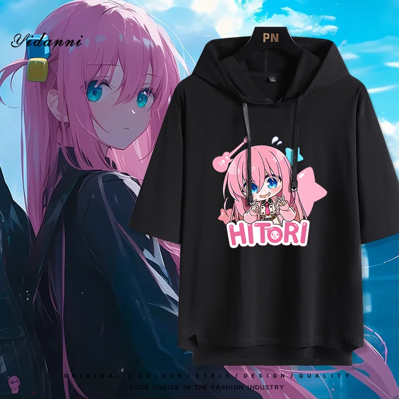 孤獨搖滾新款 親子情侶男女款連帽短袖T恤