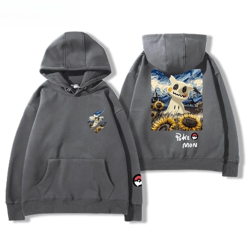 寶可夢油畫系列 聯名衛衣2025秋冬新款親子情侶裝連帽衛衣