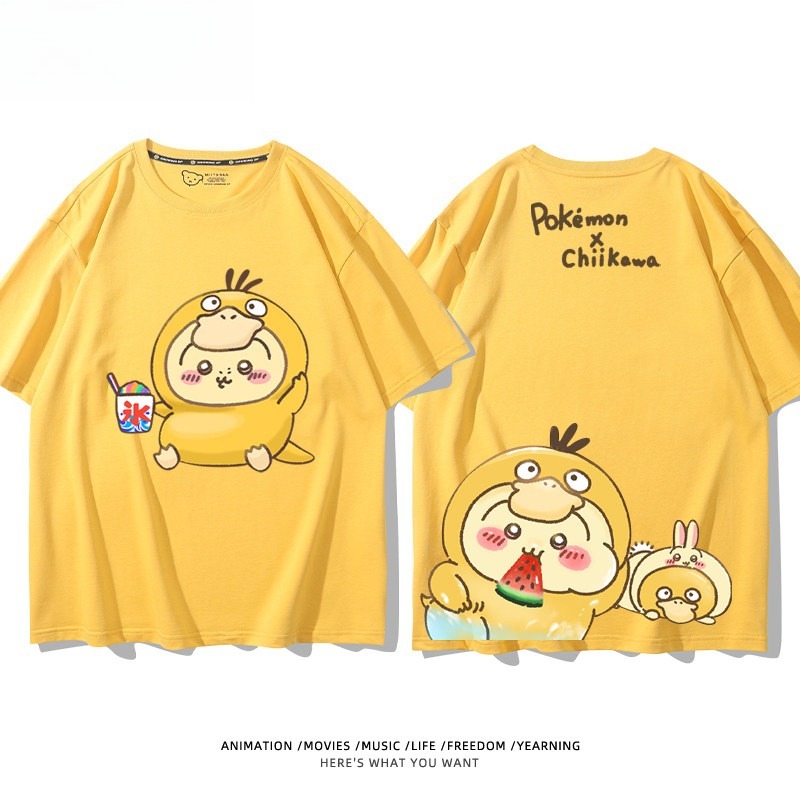 Chiikawa X 寶可夢 2026親子情侶男女同款 印花短袖T恤