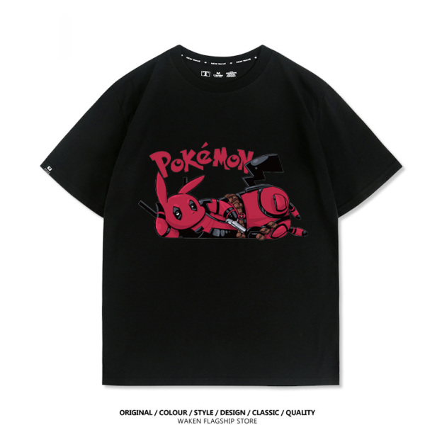 皮卡丘死侍X寶可夢 印花短袖T恤-CASEZONE