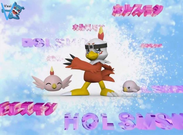 【預購】Vzai工作室 數碼02共鳴系列 成長幼年進化鏈組合（麻鷹獸+珀羅獸+普路路獸）