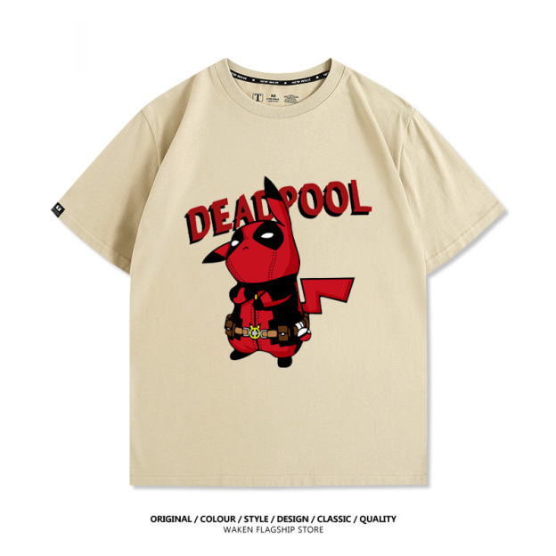 皮卡丘死侍X寶可夢 印花短袖T恤-CASEZONE