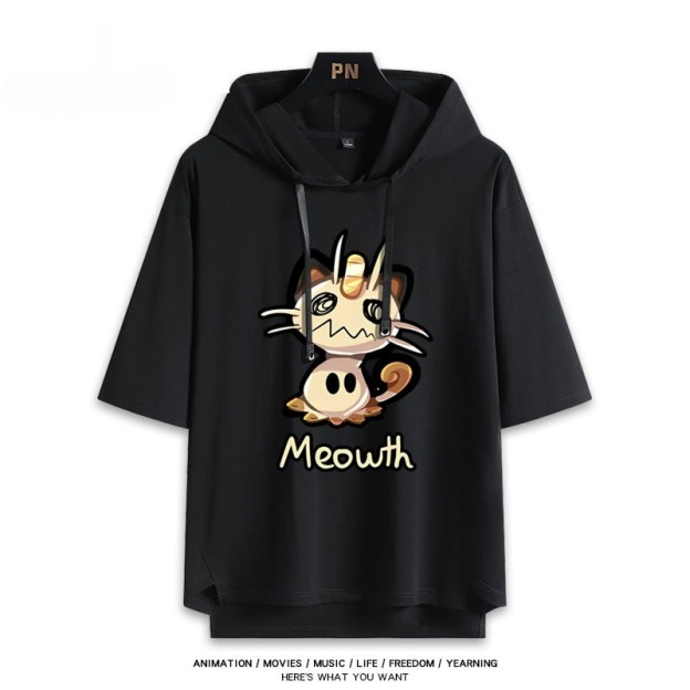 寶可夢新款 親子情侶男女款連帽短袖T恤