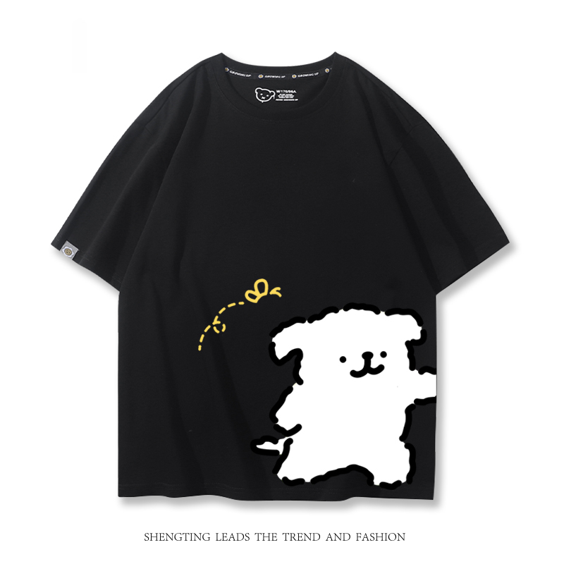 線條小狗 2024親子情侶男女同款 T恤