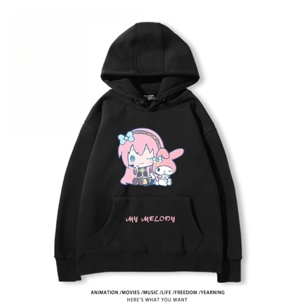 初音未來X三麗鷗新款 親子情侶男女款連帽衛衣