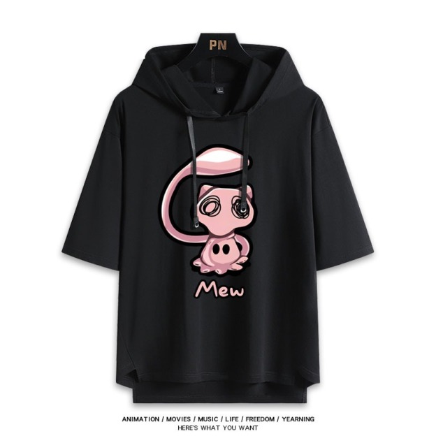 寶可夢新款 親子情侶男女款連帽短袖T恤