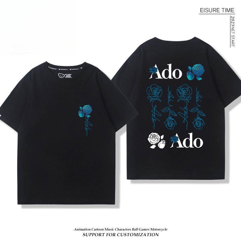 Ado歌手 2026親子情侶男女同款 印花短袖T恤