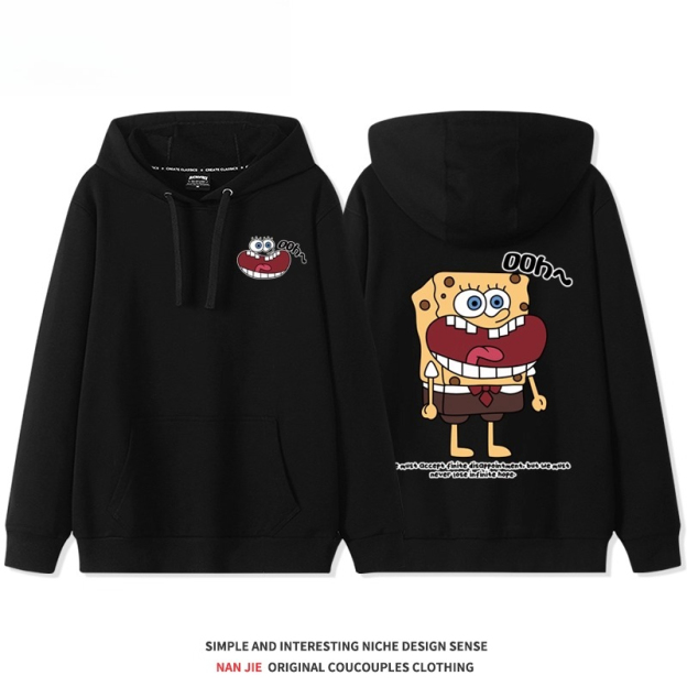 海綿寶寶 聯名衛衣2025秋冬新款親子情侶裝連帽衛衣