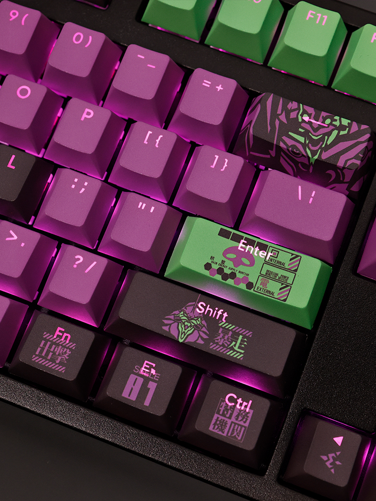 EVA初號機透光RGB108鍵標準配列衛星軸鍵帽-CASEZONE