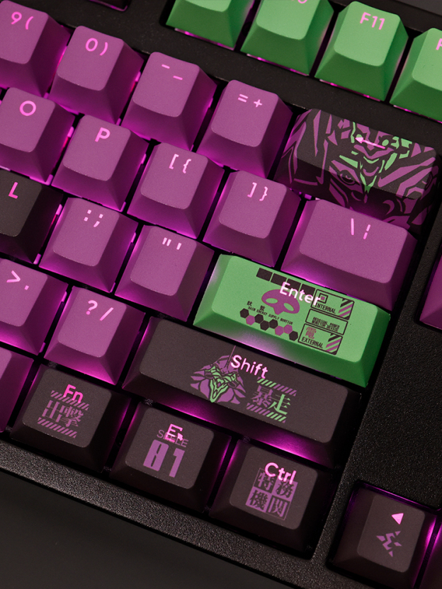 EVA初號機透光RGB108鍵標準配列衛星軸鍵帽-CASEZONE