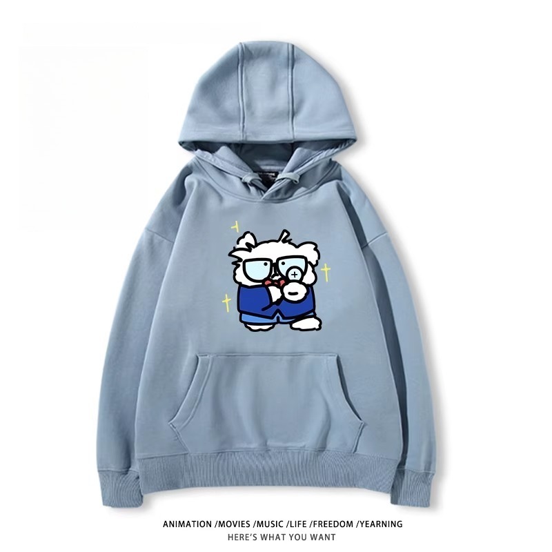 缐條小狗X名偵探柯南新款 親子情侶男女款連帽衛衣