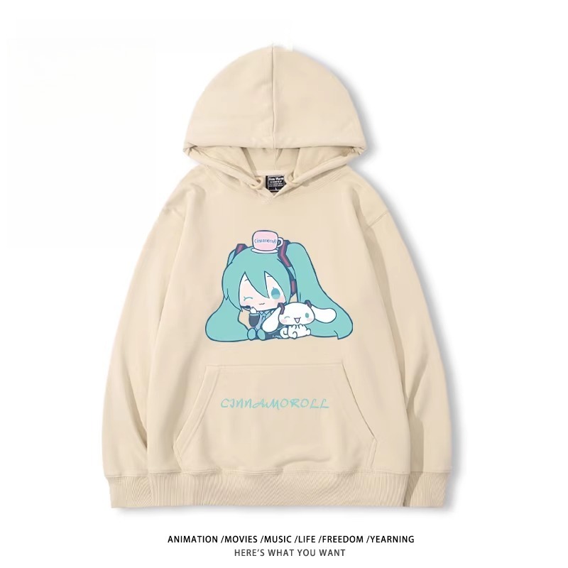 初音未來X三麗鷗新款 親子情侶男女款連帽衛衣